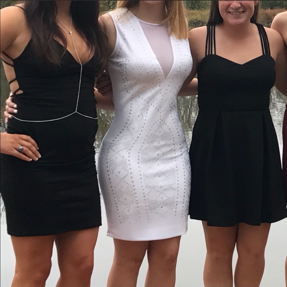 White Bedazzled Party Dress